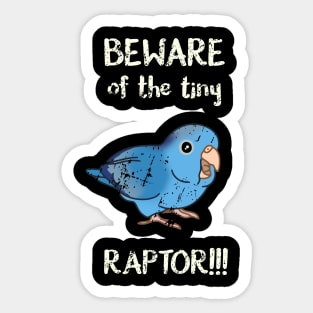 Beware of the tiny Raptor Blue-pied Parrotlet Sticker